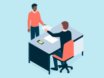 illustration de donner les étiquettes au professionnel de santé qui vous fait l’examen 